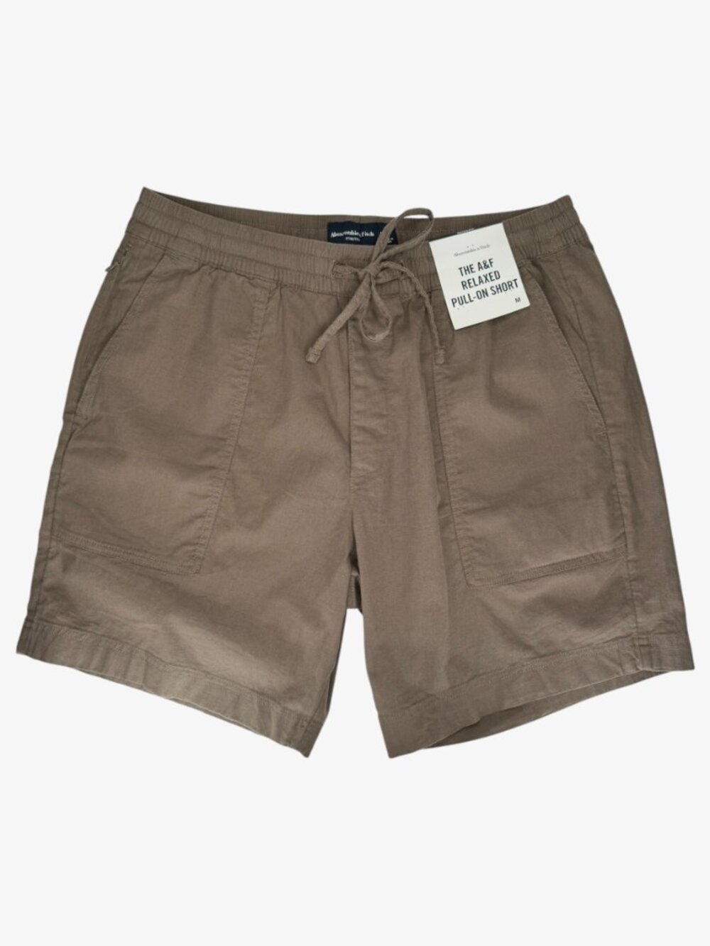 ABERCROMBIE & FITCH Relaxed Pull On Plain Front Shorts - Brown - Size M